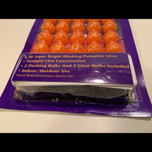 NWT HALLOWEEN FLASHING MINI PUMPKIN LIGHTS. - Picture 4 of 6